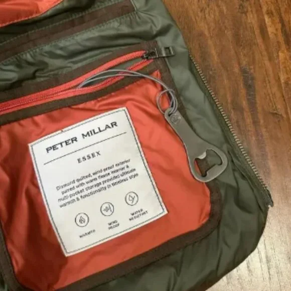 PETER MILLAR Essex Quilted Vest Olive Green Full Zip Jacket Company NWT - Picture 7 of 12